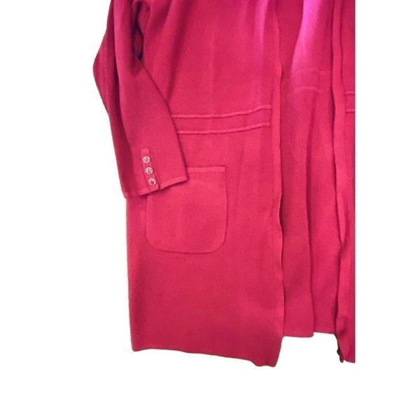Talbots Plus Petite 2X Magenta Cardigan Pockets Classic Business Casual Pink - Picture 2 of 5